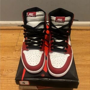 Nike Air Jordan High Red Black White Sneakers (Reps)